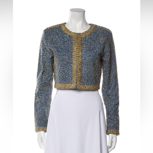 RETROFÊTE ALMA JACKET, MANI EMBELLISHED DENIM SKIRT, NINA TOP ALL 3 PIECES - Picture 12 of 14